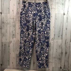 Isaac Mizrahi Live Blue Floral Pull On Pants 6
